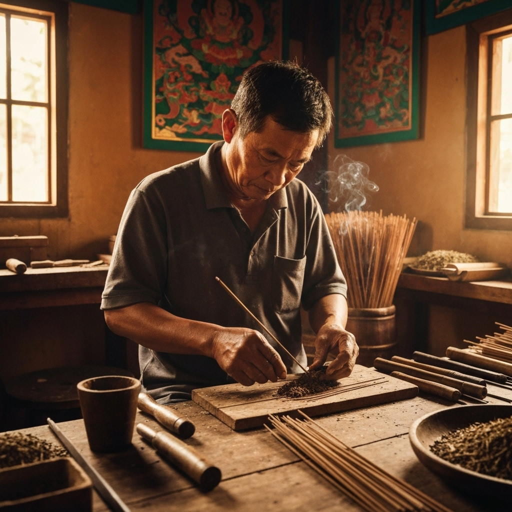 Artisan crafting incense